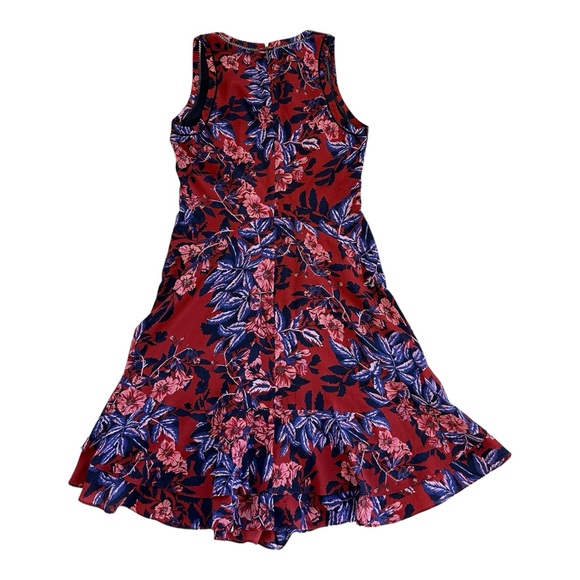 Rebecca Taylor Women's Floral Printed Sleeveless Flare Silk Dress Size 2 - Picture 6 of 14